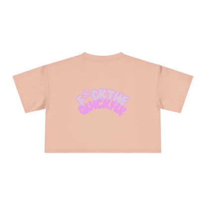 Women's Crop Tee: Pink Bubble, F*uck the Quick Fix